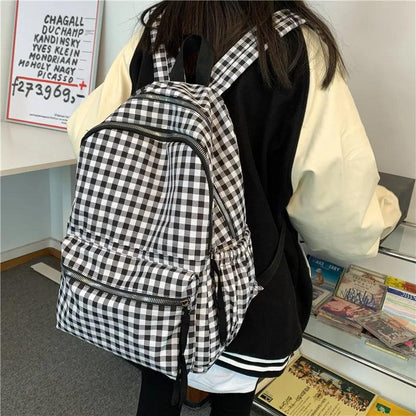 Fashion College School Cool Backpacks for Women Plaid Pattern GCBRA38 - Touchy Style