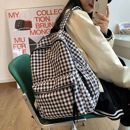 Fashion College School Cool Backpacks for Women Plaid Pattern GCBRA38 - Touchy Style