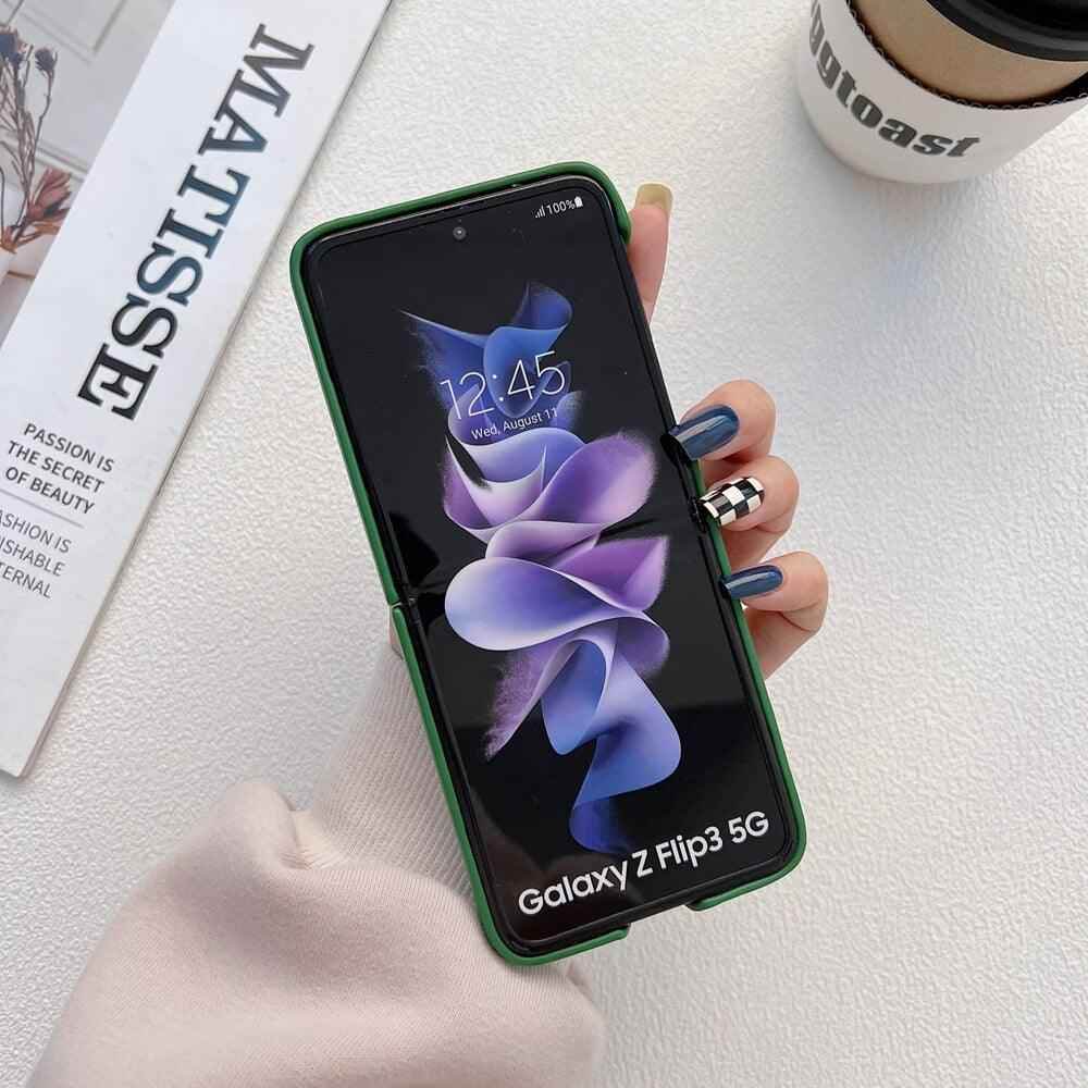 Fashion Leather Cute Phone Case: Soft Cover for Galaxy Z Flip 5, Z Flip 4, Z Flip 3 - Touchy Style