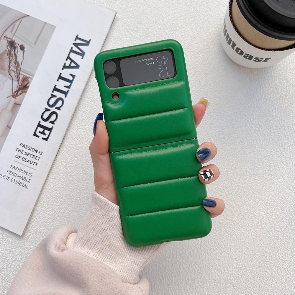 Fashion Leather Cute Phone Case: Soft Cover for Galaxy Z Flip 5, Z Flip 4, Z Flip 3 - Touchy Style .