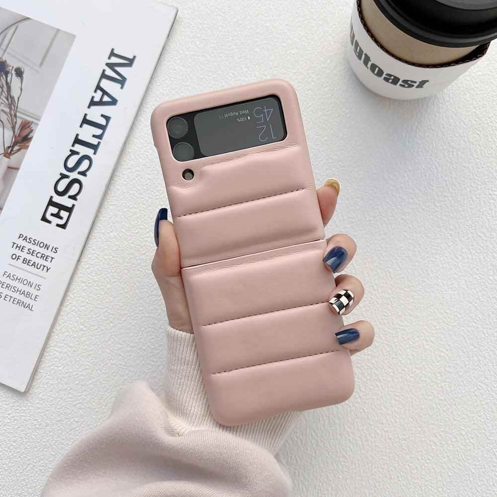 Fashion Leather Cute Phone Case: Soft Cover for Galaxy Z Flip 5, Z Flip 4, Z Flip 3 - Touchy Style .