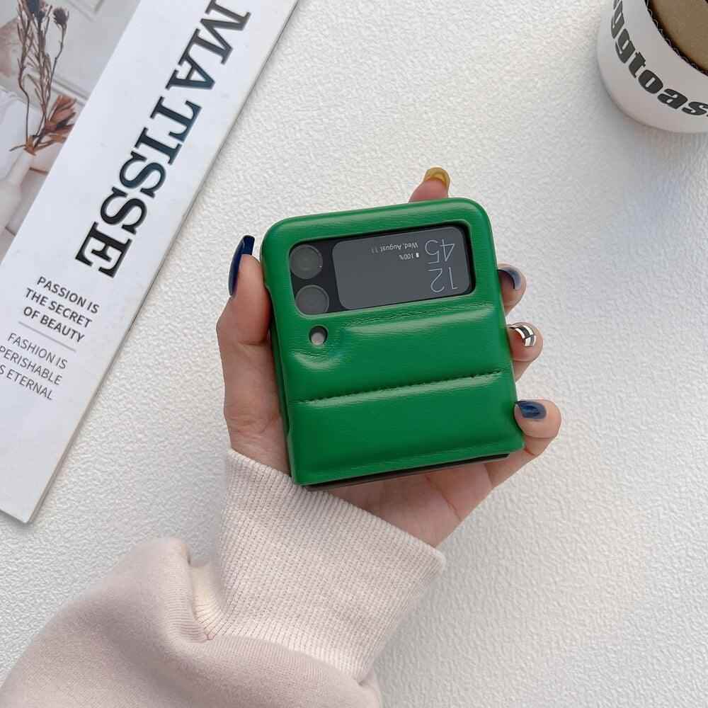 Fashion Leather Cute Phone Case: Soft Cover for Galaxy Z Flip 5, Z Flip 4, Z Flip 3 - Touchy Style