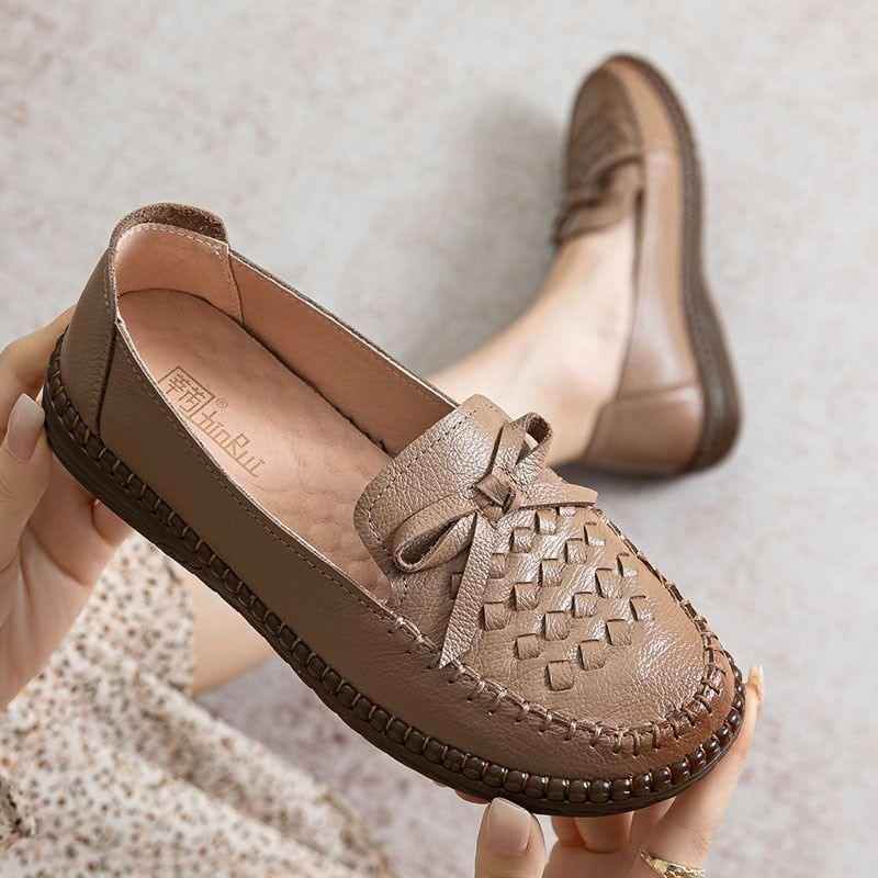 Fashion Leather Loafers Soft Women&