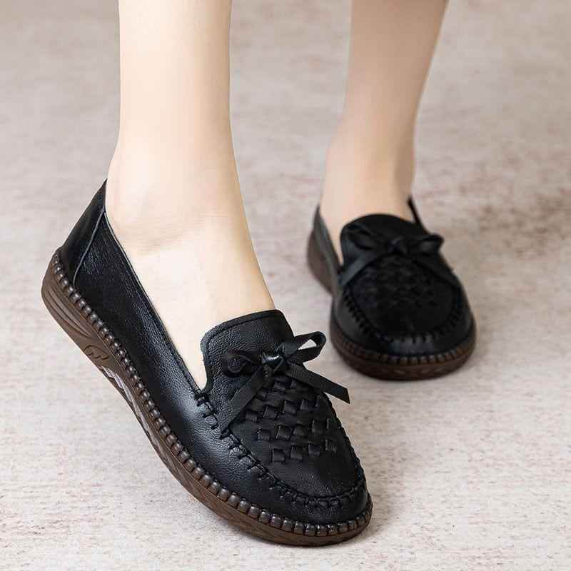 Fashion Leather Loafers Soft Women&