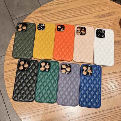 Fashion Plain Leather Cute Phone Cases For iPhone 11 12 13 Pro X XR XS MAX 7 8 Plus SE2 - Touchy Style