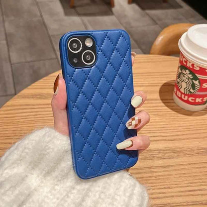 Fashion Plain Leather Cute Phone Cases For iPhone 11 12 13 Pro X XR XS MAX 7 8 Plus SE2 - Touchy Style