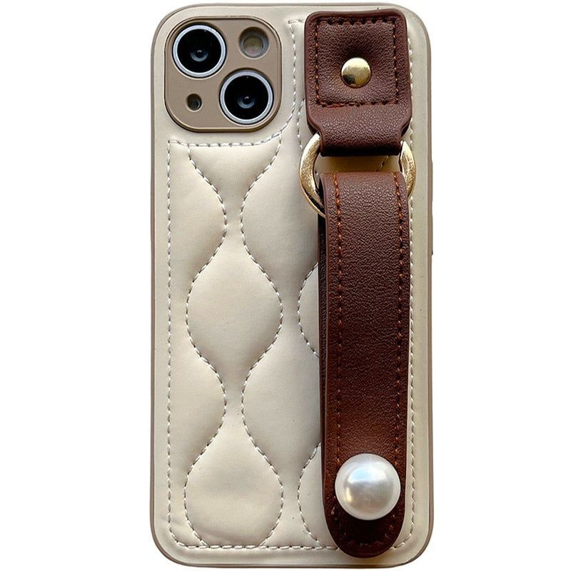  LAMEEKU Designed for iPhone X Wallet Case, Case Wallet with  Crosbody Leather Strap & Gold Chain Strap Compatible for iPhone Xs-Beige :  Cell Phones & Accessories