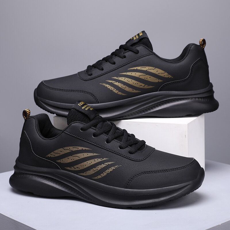 Fashion Running Sneakers - Men's Casual Shoes EN143 Black Gold / 43
