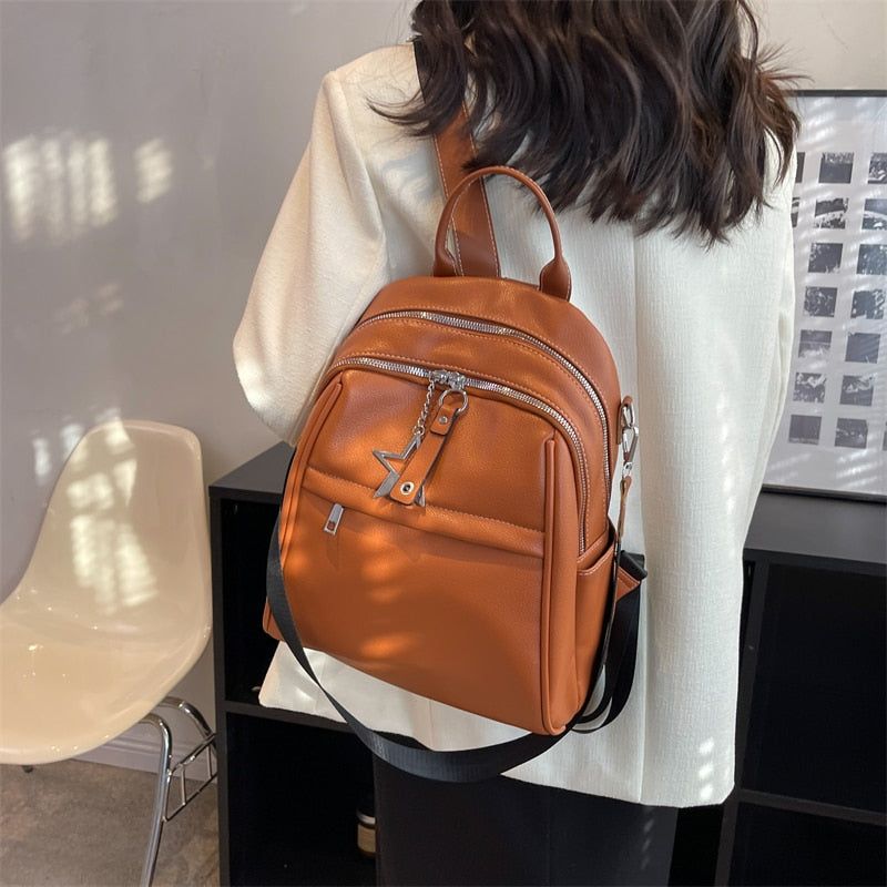 Fashion Women Cool Backpack RB541 Luxury Soft Leather School Bags - Touchy Style .