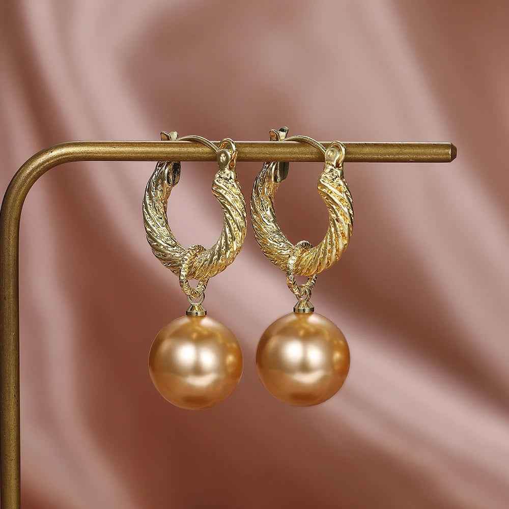Fashion Woven Circle Pearl Big Earrings Charm Jewelry XYS0307 - Touchy Style