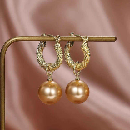 Fashion Woven Circle Pearl Big Earrings Charm Jewelry XYS0307 - Touchy Style