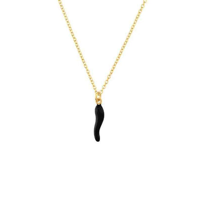 Fashionable Gold Chili Pendant Earrings and Necklace Set with Red Enamel Accents Charm Jewelry - Touchy Style