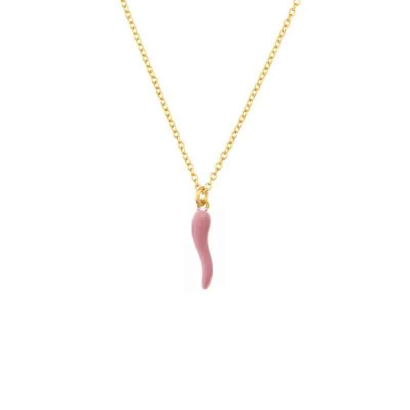 Fashionable Gold Chili Pendant Earrings and Necklace Set with Red Enamel Accents Charm Jewelry - Touchy Style