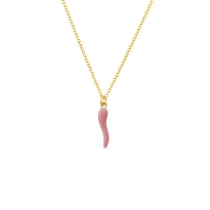 Fashionable Gold Chili Pendant Earrings and Necklace Set with Red Enamel Accents Charm Jewelry - Touchy Style