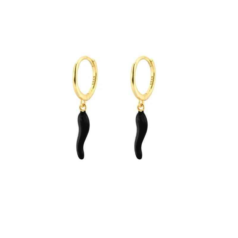Fashionable Gold Chili Pendant Earrings and Necklace Set with Red Enamel Accents Charm Jewelry - Touchy Style