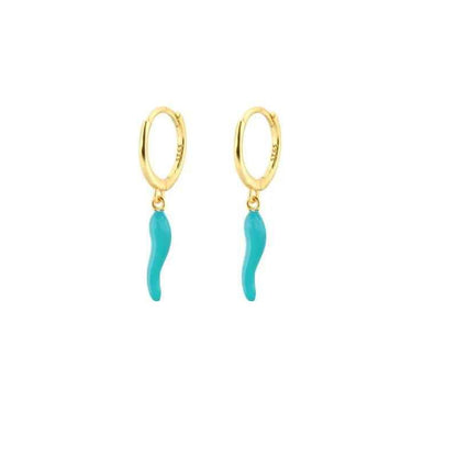 Fashionable Gold Chili Pendant Earrings and Necklace Set with Red Enamel Accents Charm Jewelry - Touchy Style