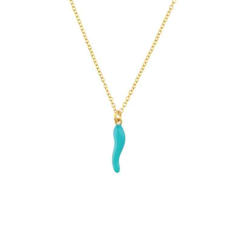 Fashionable Gold Chili Pendant Earrings and Necklace Set with Red Enamel Accents Charm Jewelry - Touchy Style