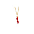 Fashionable Gold Chili Pendant Earrings and Necklace Set with Red Enamel Accents Charm Jewelry - Touchy Style .