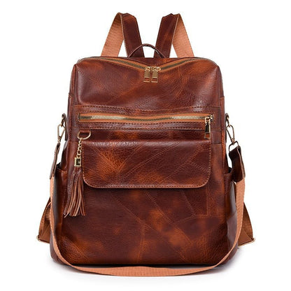 FC221 Vintage Leather Daypack: Cool Backpack with Large Capacity - Touchy Style .