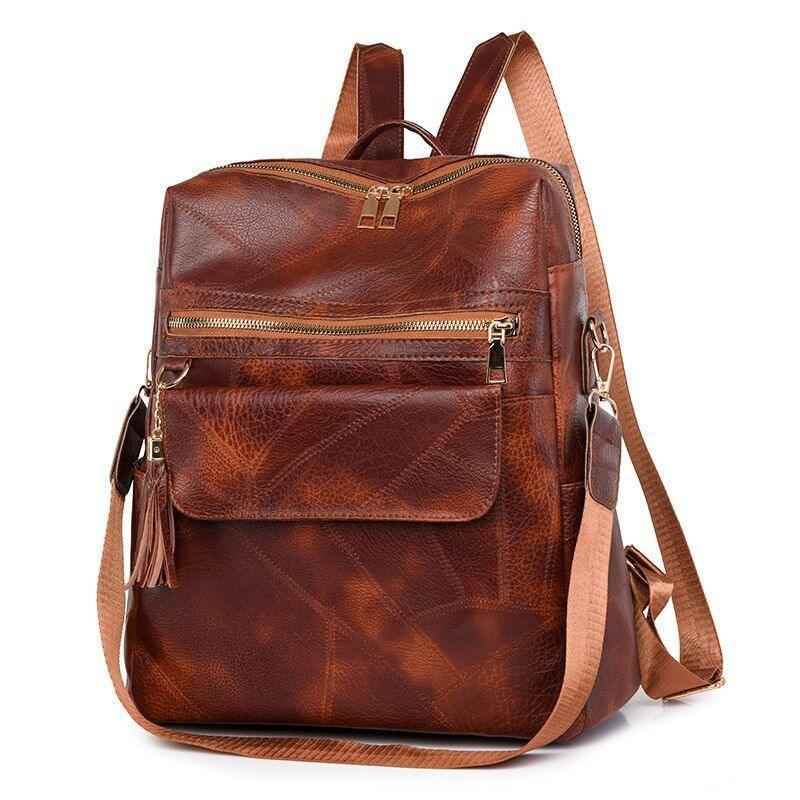 FC221 Vintage Leather Daypack: Cool Backpack with Large Capacity - Touchy Style
