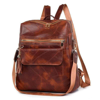 FC221 Vintage Leather Daypack: Cool Backpack with Large Capacity - Touchy Style