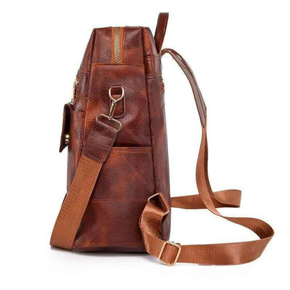 FC221 Vintage Leather Daypack: Cool Backpack with Large Capacity - Touchy Style