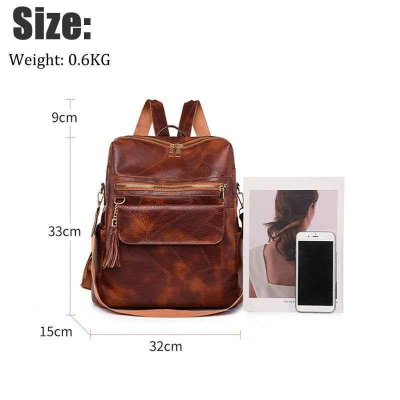 FC221 Vintage Leather Daypack: Cool Backpack with Large Capacity - Touchy Style