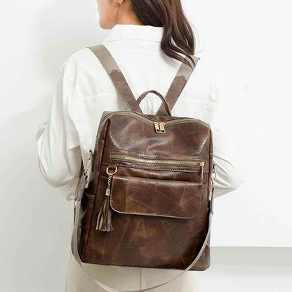 FC221 Vintage Leather Daypack: Cool Backpack with Large Capacity - Touchy Style