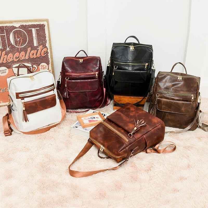 FC221 Vintage Leather Daypack: Cool Backpack with Large Capacity - Touchy Style