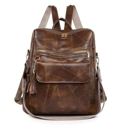 FC221 Vintage Leather Daypack: Cool Backpack with Large Capacity - Touchy Style