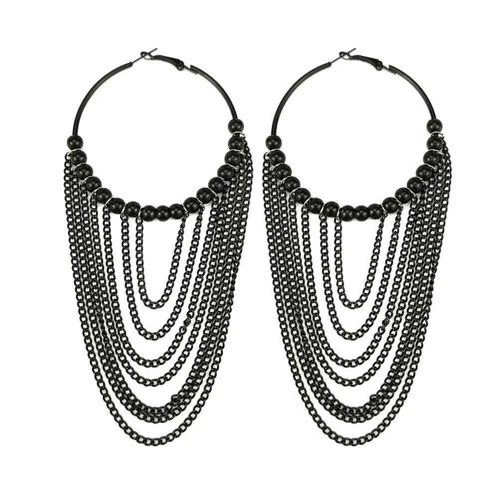 FE410 Earring Charm Jewelry: Captivating Circular Tassel Elegance for Women - Touchy Style .