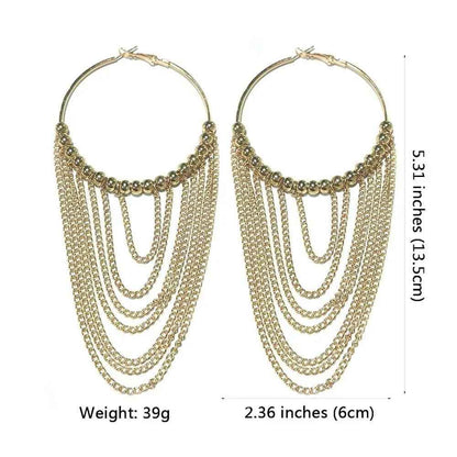 FE410 Earring Charm Jewelry: Captivating Circular Tassel Elegance for Women - Touchy Style