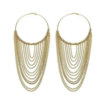 FE410 Earring Charm Jewelry: Captivating Circular Tassel Elegance for Women - Touchy Style
