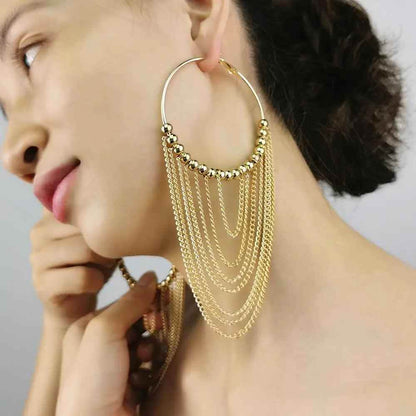 FE410 Earring Charm Jewelry: Captivating Circular Tassel Elegance for Women - Touchy Style