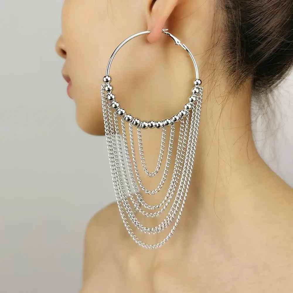 FE410 Earring Charm Jewelry: Captivating Circular Tassel Elegance for Women - Touchy Style .