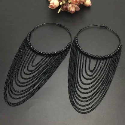 FE410 Earring Charm Jewelry: Captivating Circular Tassel Elegance for Women - Touchy Style
