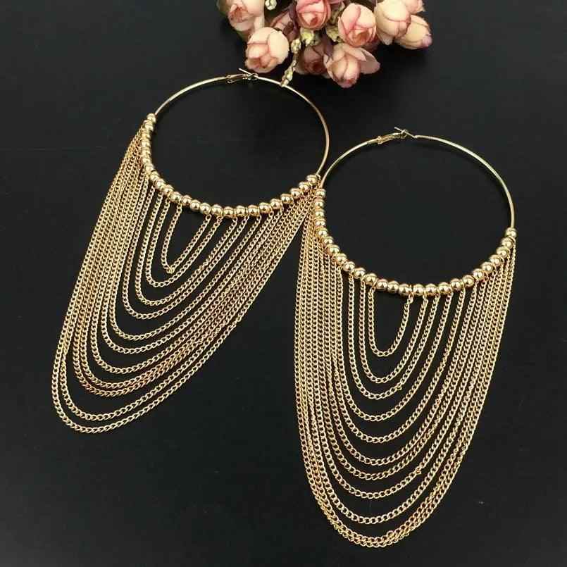 FE410 Earring Charm Jewelry: Captivating Circular Tassel Elegance for Women - Touchy Style
