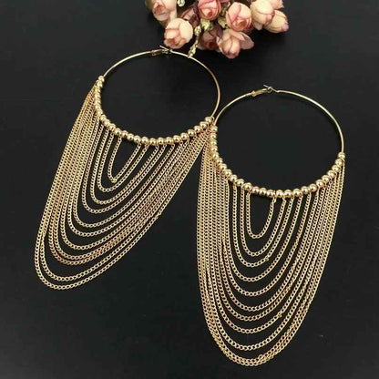 FE410 Earring Charm Jewelry: Captivating Circular Tassel Elegance for Women - Touchy Style
