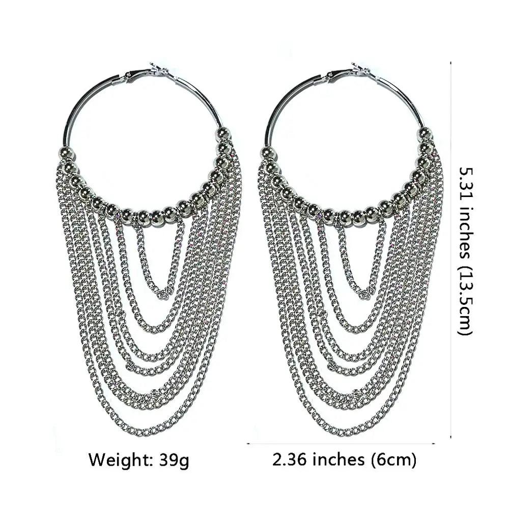 FE410 Earring Charm Jewelry: Captivating Circular Tassel Elegance for Women - Touchy Style .