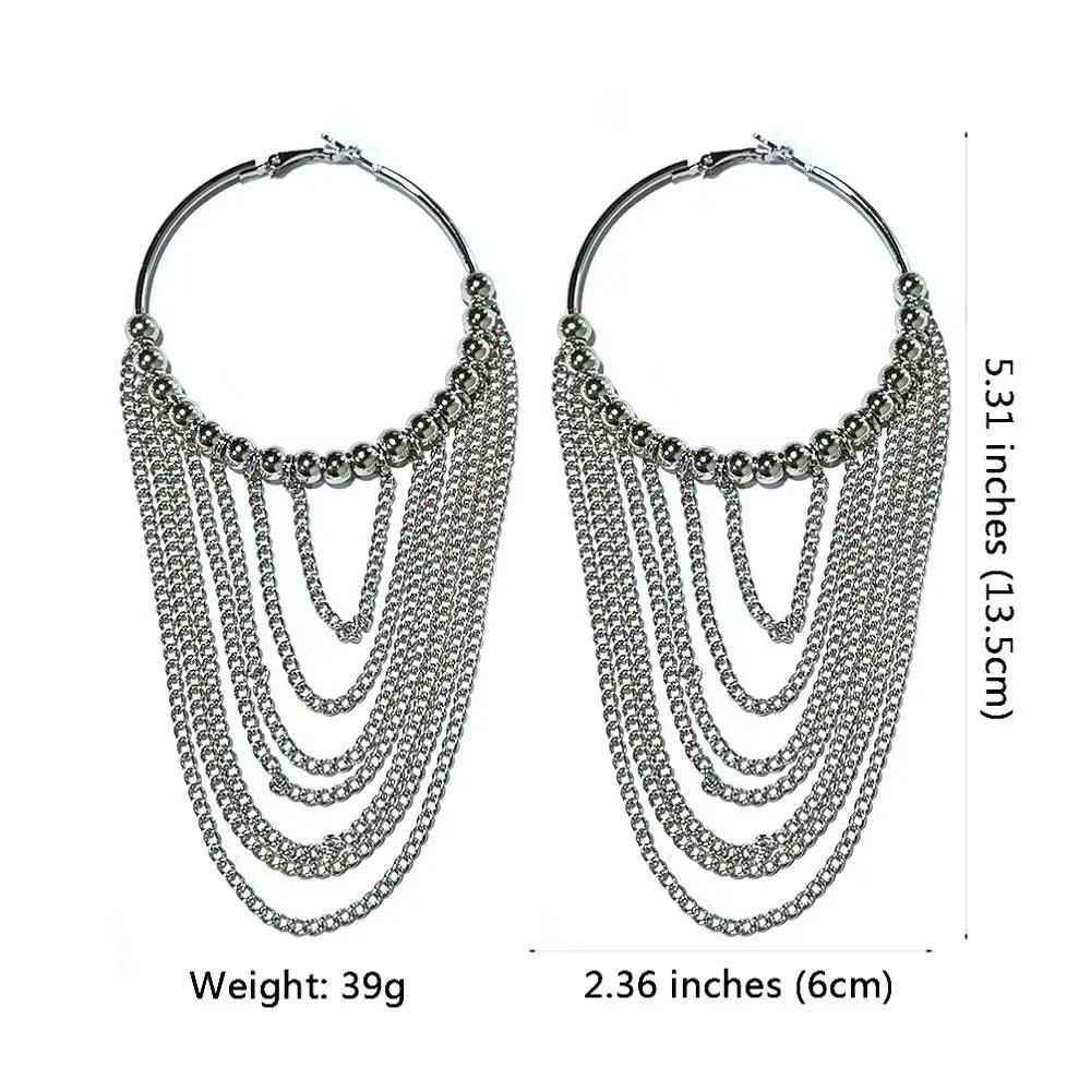 FE410 Earring Charm Jewelry: Captivating Circular Tassel Elegance for Women - Touchy Style