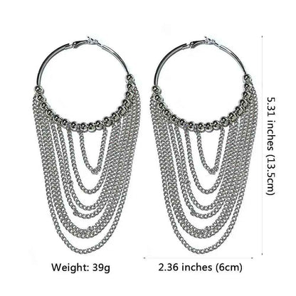 FE410 Earring Charm Jewelry: Captivating Circular Tassel Elegance for Women - Touchy Style