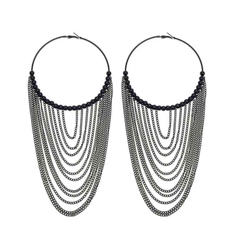 FE410 Earring Charm Jewelry: Captivating Circular Tassel Elegance for Women - Touchy Style