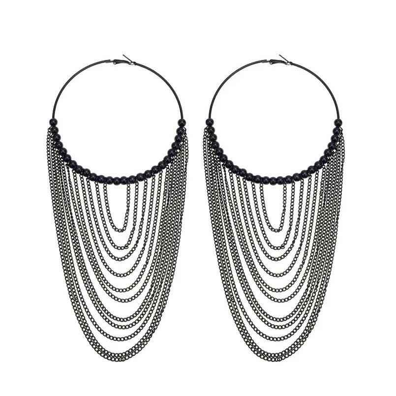 FE410 Earring Charm Jewelry: Captivating Circular Tassel Elegance for Women - Touchy Style .