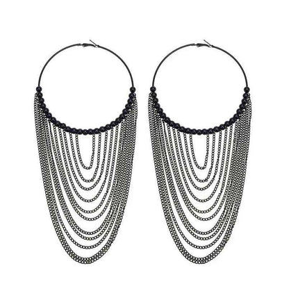 FE410 Earring Charm Jewelry: Captivating Circular Tassel Elegance for Women - Touchy Style .