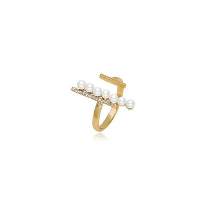 Finger Rings Charm Jewelry Fashion Pearl Bar Geometric Pattern - Touchy Style .
