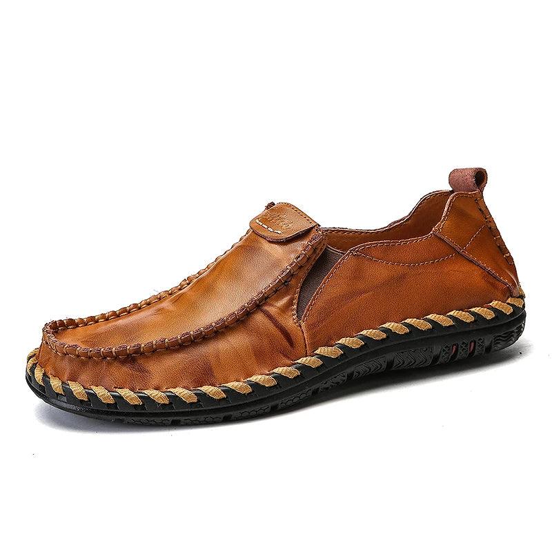 Flats Comfortable Leather Brown Men&