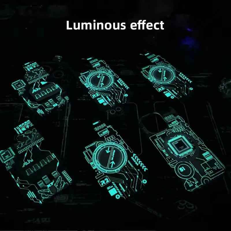 Fluorescent Hard Cover: Luminous Magnetic Cute Phone Case for iPhone 15, 14, 13, and 12 Pro Max - Touchy Style