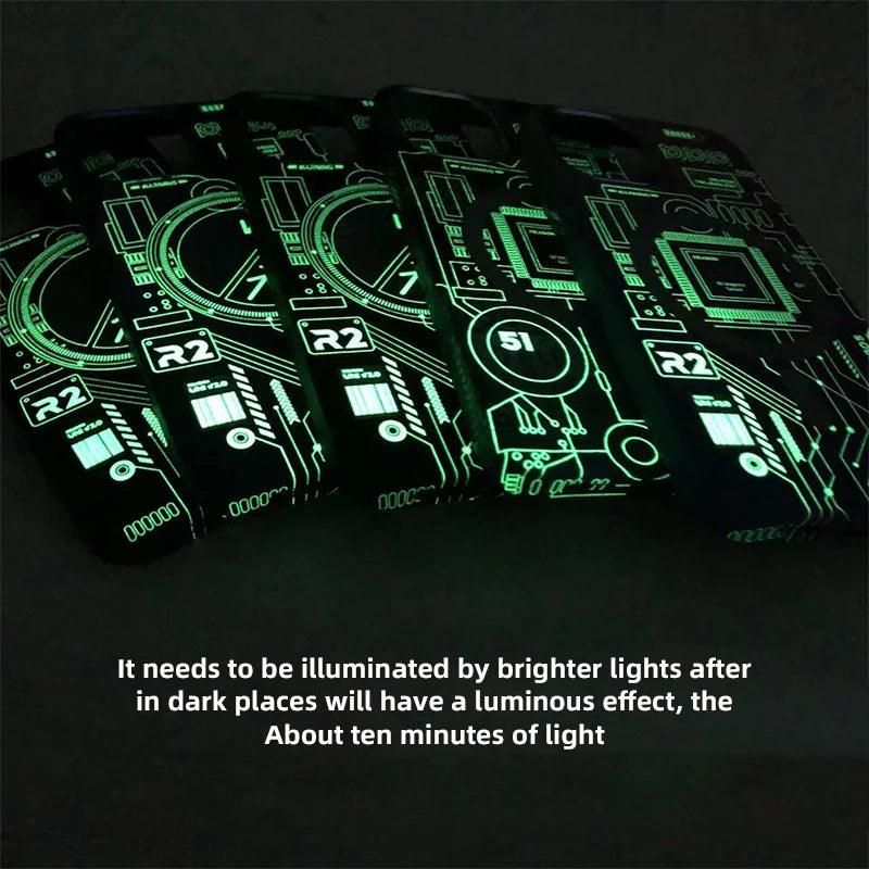 Fluorescent Hard Cover: Luminous Magnetic Cute Phone Case for iPhone 15, 14, 13, and 12 Pro Max - Touchy Style