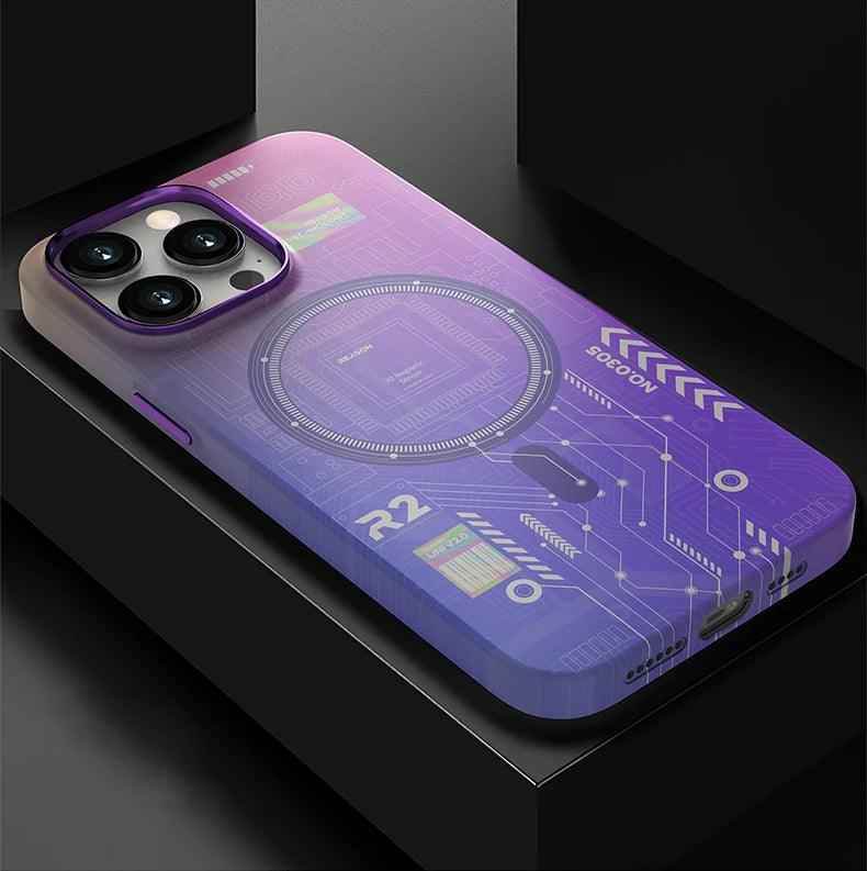 Fluorescent Hard Cover: Luminous Magnetic Cute Phone Case for iPhone 15, 14, 13, and 12 Pro Max - Touchy Style