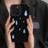 For iPhone 14, 13, 12, 11 Pro Max, 14 Plus, X, XR, XS Max, 7, 8 Plus, 12, and 13 Mini – Simple Raindrop Pattern Black Cute Phone Case - Touchy Style .
